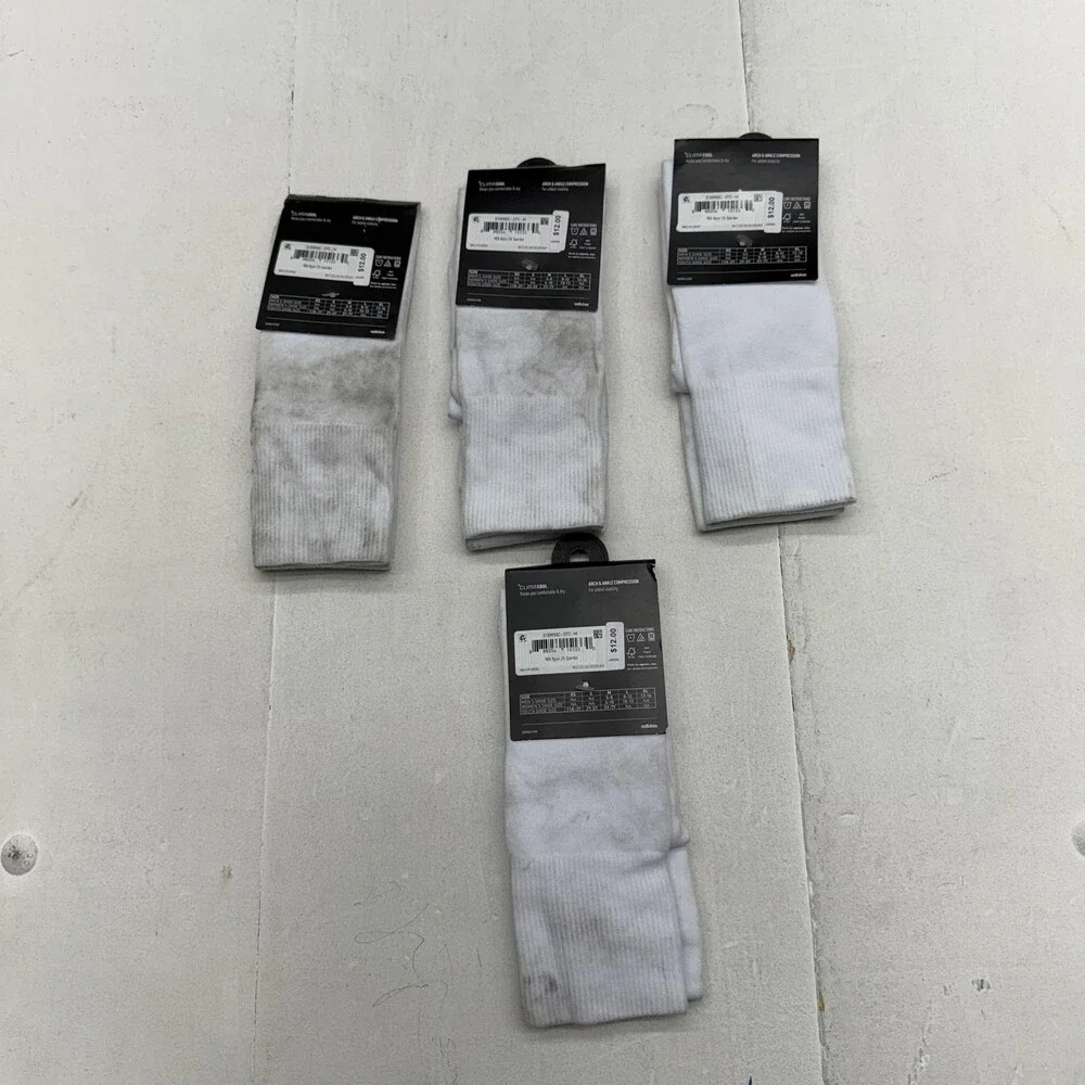 Adidas Soccer Socks Mens Medium White Over The Calf ClimaCool Metro 4 Pairs